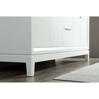 Water Creation Elizabeth 60" Double Sink Carrara White Marble Vanity in Pure White VEL060CWPW00 - Model Bath