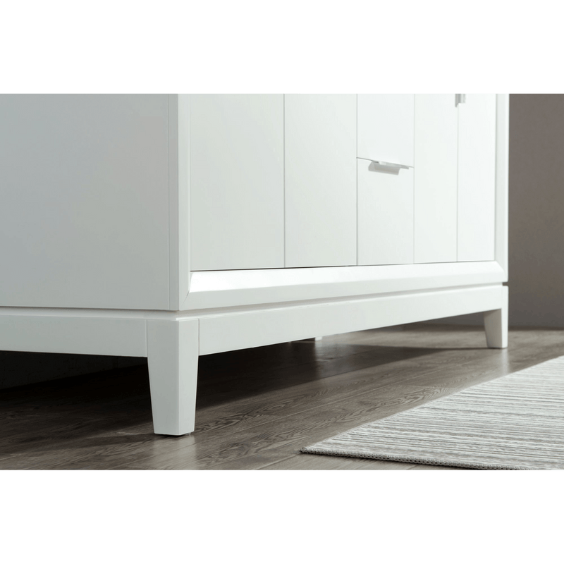 Water Creation Elizabeth 60" Double Sink Carrara White Marble Vanity in Pure White with Matching Mirror(s) and F2-0009-01-BX Lavatory Faucet(s) VEL060CWPW05 - Model Bath