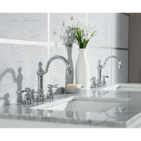 Water Creation Elizabeth 60" Double Sink Carrara White Marble Vanity in Pure White with Matching Mirror(s) and F2-0012-01-TL Lavatory Faucet(s) VEL060CWPW45 - Model Bath