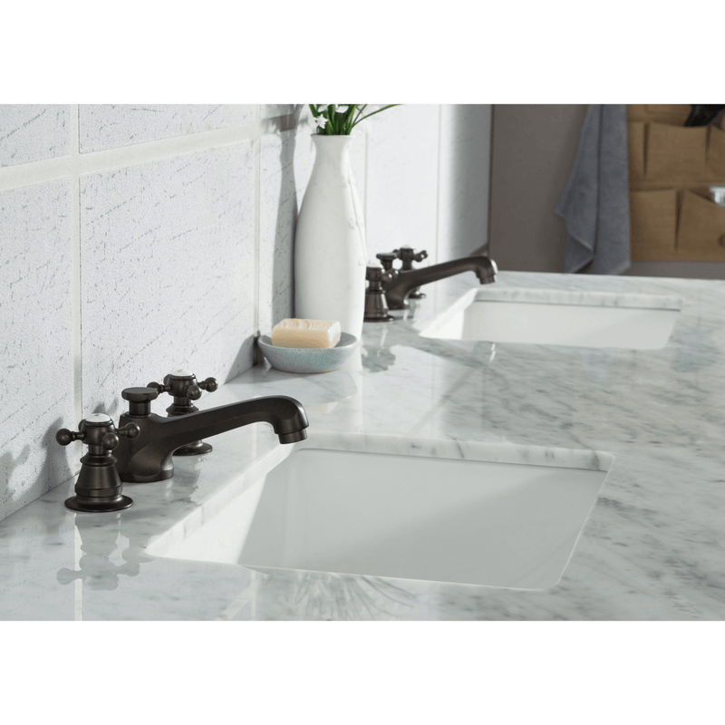 Water Creation Elizabeth 72" Double Sink Carrara White Marble Vanity in Cashmere Grey with F2-0009-03-BX Lavatory Faucet(s) VEL072CWCG12 - Model Bath