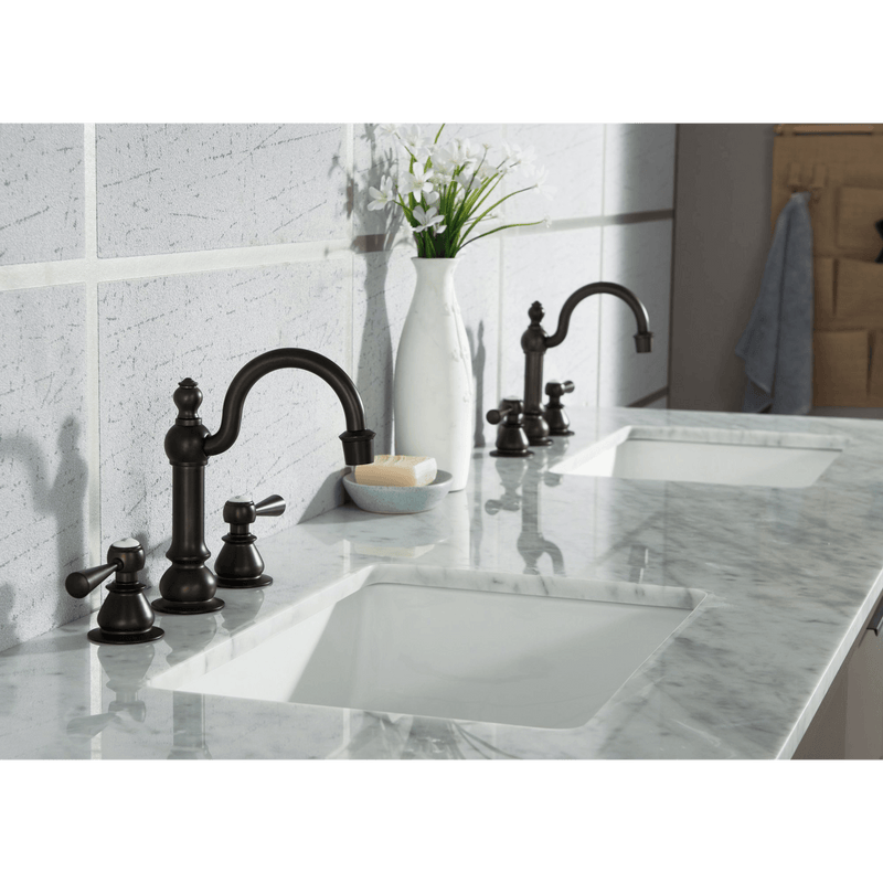 Water Creation Elizabeth 72" Double Sink Carrara White Marble Vanity in Cashmere Grey with F2-0012-03-TL Lavatory Faucet(s) VEL072CWCG27 - Model Bath