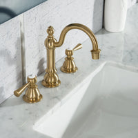 Water Creation Elizabeth 72" Double Sink Carrara White Marble Vanity in Monarch Blue with F2-0012-06-TL Lavatory Faucet(s) VEL072CWMB37 - Model Bath