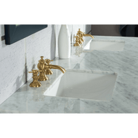 Water Creation Elizabeth 72" Double Sink Carrara White Marble Vanity in Monarch Blue with F2-0013-06-FX Lavatory Faucet(s) VEL072CWMB42 - Model Bath