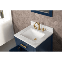Water Creation Madison 24" Single Sink Carrara White Marble Vanity in Monarch Blue with F2-0012-06-TL Lavatory Faucet VMI024CWMB37 - Model Bath