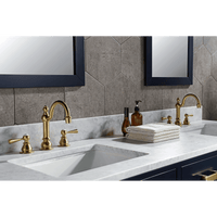 Water Creation Madison 72" Double Sink Carrara White Marble Vanity in Monarch Blue with F2-0012-06-TL Lavatory Faucet(s) VMI072CWMB37 - Model Bath