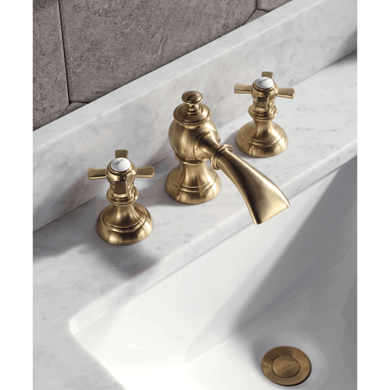 Water Creation Madison 72" Double Sink Carrara White Marble Vanity in Monarch Blue with F2-0013-06-FX Lavatory Faucet(s) VMI072CWMB42 - Model Bath
