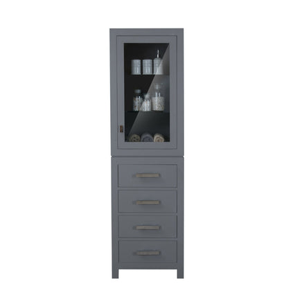 Water Creation Madison Collection Linen Cabinet in Cashmere Grey MADISON-LC-G - Model Bath