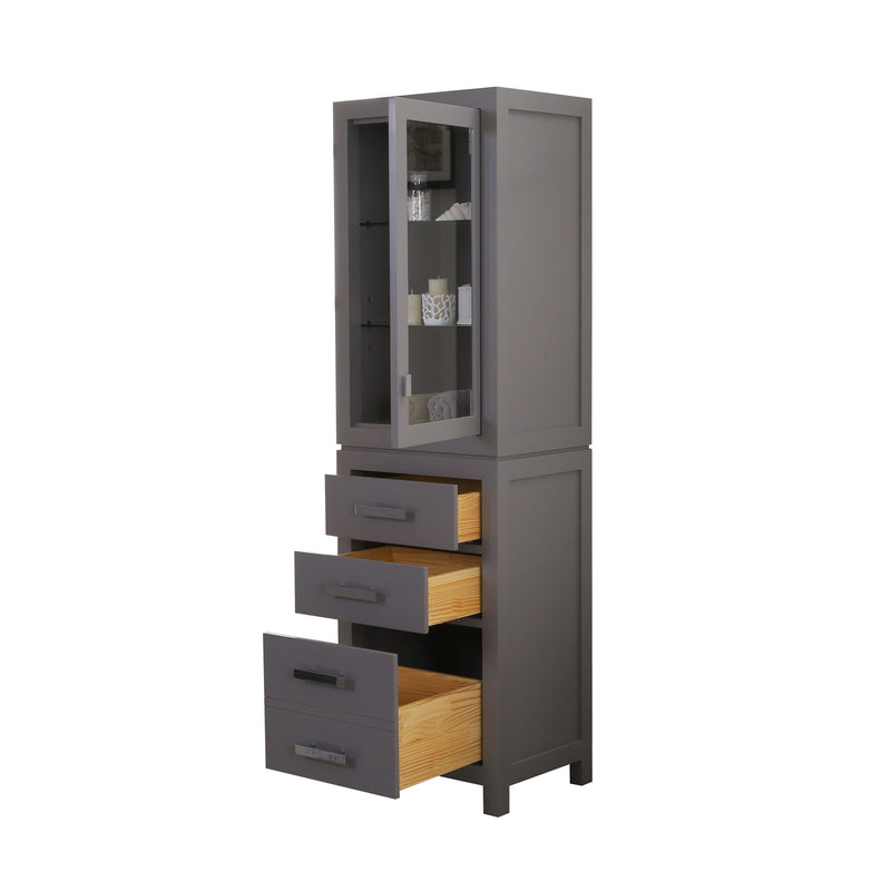 Water Creation Madison Collection Linen Cabinet in Cashmere Grey MADISON-LC-G - Model Bath