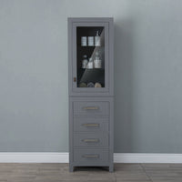 Water Creation Madison Collection Linen Cabinet in Cashmere Grey MADISON-LC-G - Model Bath