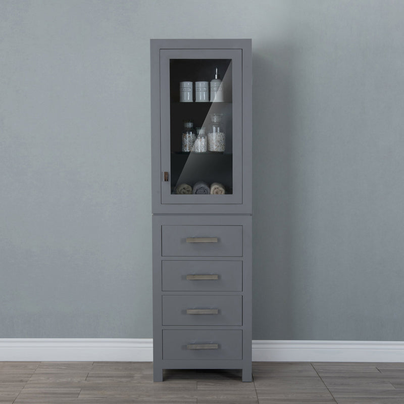 Water Creation Madison Collection Linen Cabinet in Cashmere Grey MADISON-LC-G - Model Bath