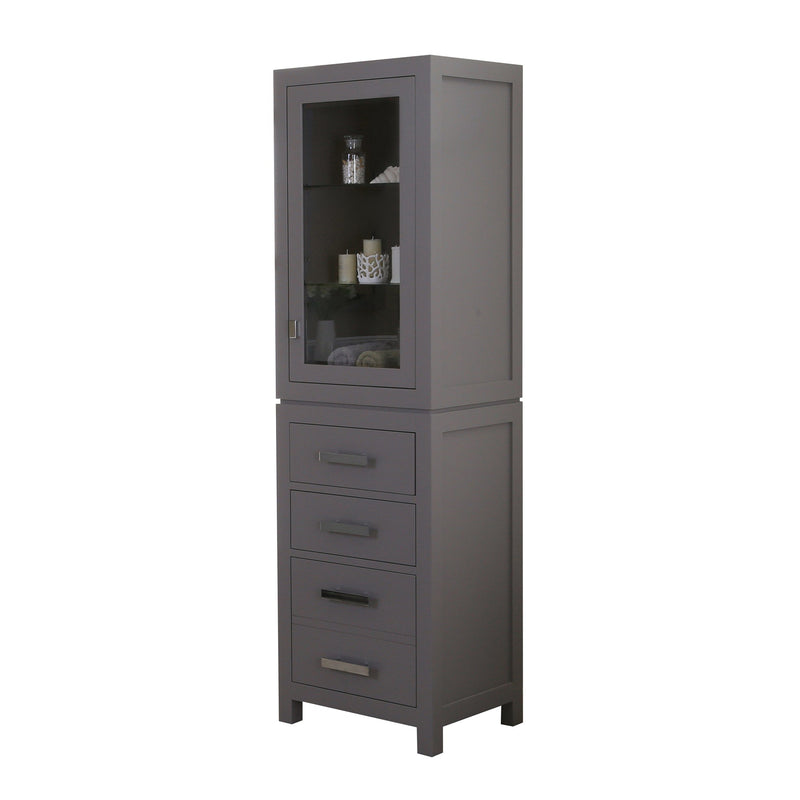 Water Creation Madison Collection Linen Cabinet in Cashmere Grey MADISON-LC-G - Model Bath