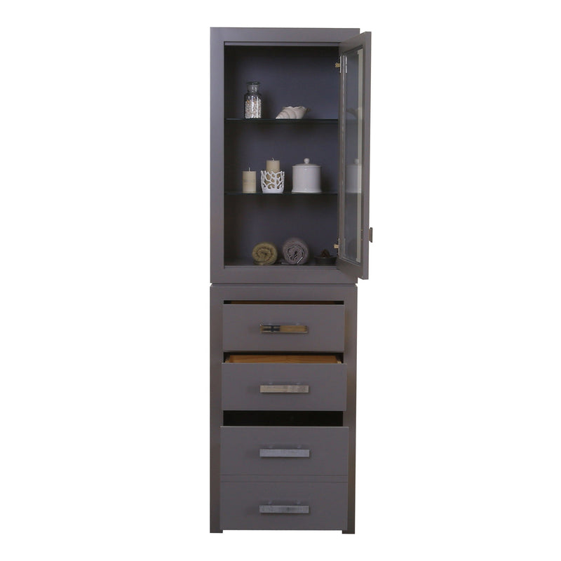 Water Creation Madison Collection Linen Cabinet in Cashmere Grey MADISON-LC-G - Model Bath