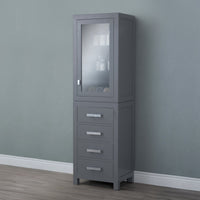 Water Creation Madison Collection Linen Cabinet in Cashmere Grey MADISON-LC-G - Model Bath