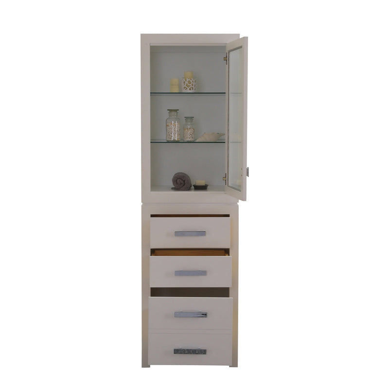 Water Creation Madison Collection Linen Cabinet in White MADISON-LC-W - Model Bath