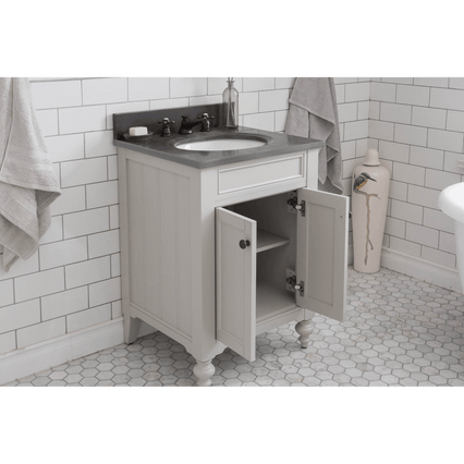 Water Creation Potenza 24" Bathroom Vanity in Earl Grey with Blue Limestone Top with Faucet POTENZA24EGF1 - Model Bath