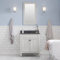 Water Creation Potenza 30" Bathroom Vanity in Earl Grey with Blue Limestone Top with Faucet and Mirror POTENZA30EGBF1 - Model Bath
