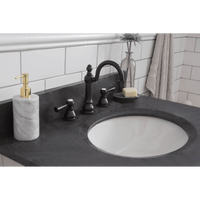Water Creation Potenza 30" Bathroom Vanity in Earl Grey with Blue Limestone Top with Faucet and Mirror POTENZA30EGBF2 - Model Bath