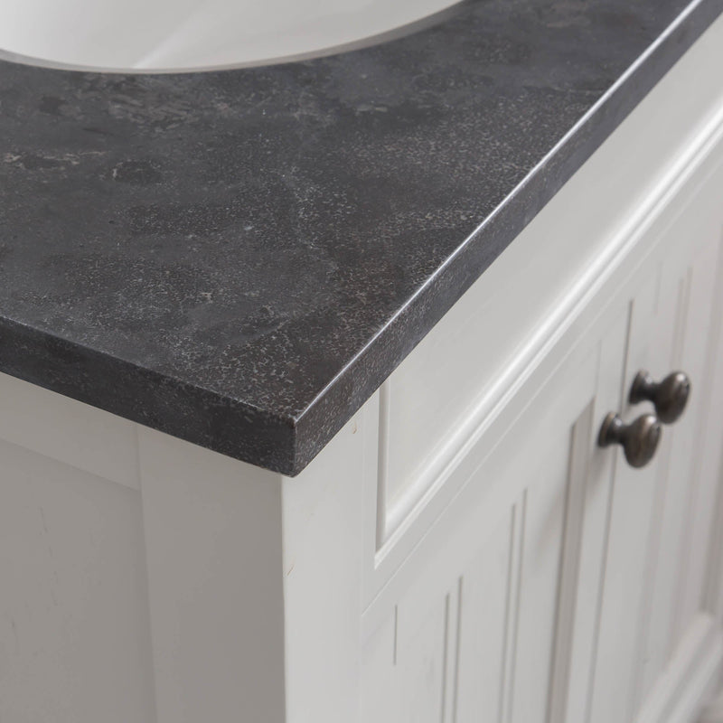 Water Creation Potenza 30" Bathroom Vanity in Earl Grey with Blue Limestone Top with Faucet and Mirror POTENZA30EGBF2 - Model Bath