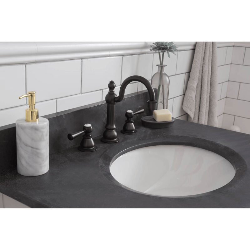 Water Creation Potenza 30" Bathroom Vanity in Earl Grey with Blue Limestone Top with Faucet POTENZA30EGF2 - Model Bath