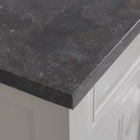 Water Creation Potenza 60" Bathroom Vanity in Earl Grey with Blue Limestone Top with Faucet and Small Mirror POTENZA60EGCF1 - Model Bath