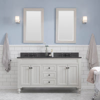 Water Creation Potenza 60" Bathroom Vanity in Earl Grey with Blue Limestone Top with Faucet and Small Mirror POTENZA60EGCF1 - Model Bath