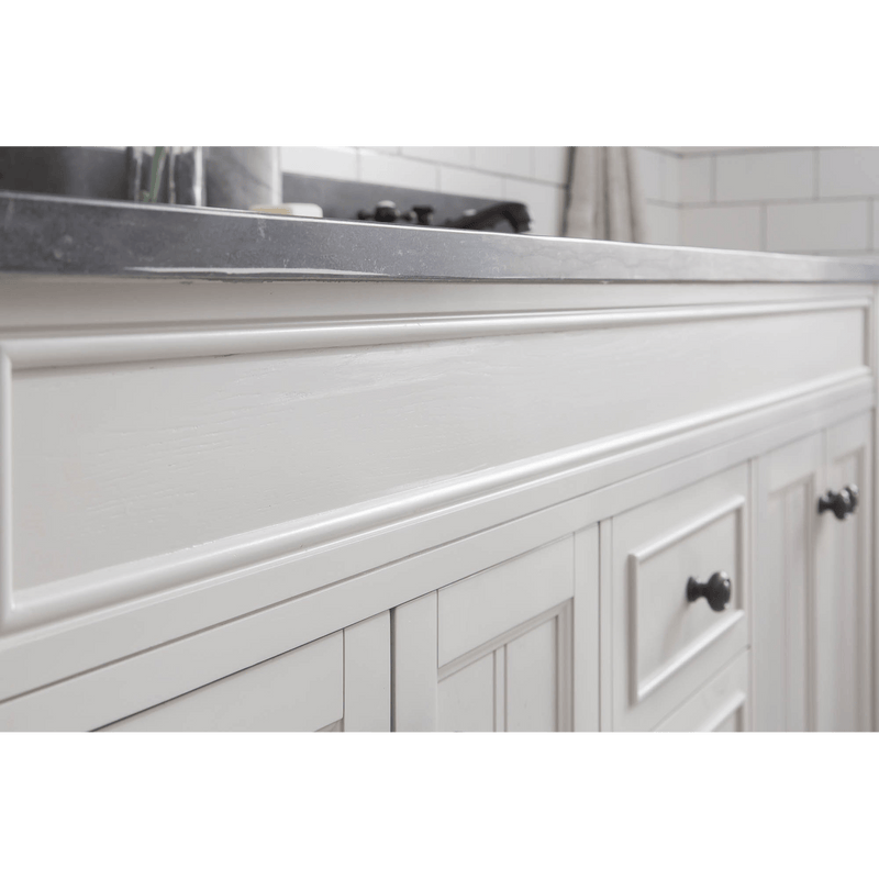 Water Creation Potenza 60" Bathroom Vanity in Earl Grey with Blue Limestone Top with Faucet and Small Mirror POTENZA60EGCF2 - Model Bath