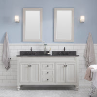 Water Creation Potenza 60" Bathroom Vanity in Earl Grey with Blue Limestone Top with Faucet and Small Mirror POTENZA60EGCF2 - Model Bath