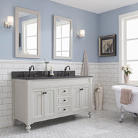 Water Creation Potenza 60" Bathroom Vanity in Earl Grey with Blue Limestone Top with Faucet and Small Mirror POTENZA60EGCF2 - Model Bath
