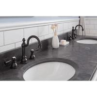 Water Creation Potenza 72" Bathroom Vanity in Earl Grey with Blue Limestone Top with Faucet POTENZA72EGF2 - Model Bath