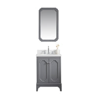 Water Creation Queen 24" Single Sink Quartz Carrara Vanity in Cashmere Grey with F2-0012-01-TL Lavatory Faucet(s) VQU024QCCG47 - Model Bath