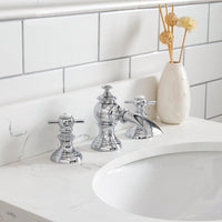 Water Creation Queen 24" Single Sink Quartz Carrara Vanity in Cashmere Grey with F2-0013-01-FX Lavatory Faucet(s) VQU024QCCG72 - Model Bath