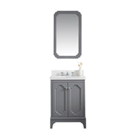 Water Creation Queen 24" Single Sink Quartz Carrara Vanity in Cashmere Grey with Matching Mirror(s) VQU024QCCG01 - Model Bath