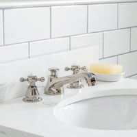 Water Creation Queen 24" Single Sink Quartz Carrara Vanity in Pure White with F2-0009-05-BX Lavatory Faucet(s) VQU024QCPW52 - Model Bath