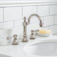 Water Creation Queen 24" Single Sink Quartz Carrara Vanity in Pure White with F2-0012-05-TL Lavatory Faucet(s) VQU024QCPW57 - Model Bath