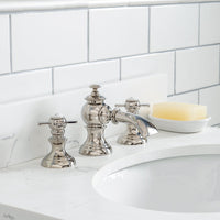 Water Creation Queen 24" Single Sink Quartz Carrara Vanity in Pure White with F2-0013-05-FX Lavatory Faucet(s) VQU024QCPW62 - Model Bath