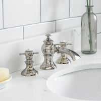 Water Creation Queen 30" Single Sink Quartz Carrara Vanity in Pure White with Matching Mirror(s) and F2-0013-05-FX Lavatory Faucet(s) VQU030QCPW58 - Model Bath