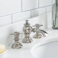 Water Creation Queen 48" Single Sink Quartz Carrara Vanity in Pure White with Matching Mirror(s) and F2-0013-05-FX Lavatory Faucet(s) VQU048QCPW58 - Model Bath
