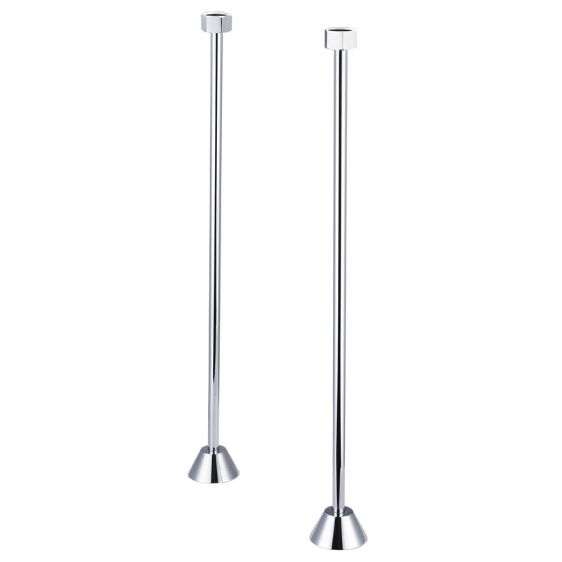 Water Creation Straight Supply For Claw Foot Or Elegant Tubs in Chrome Finish SL-0001-01 - Model Bath