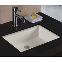 Wells Sinkware 20" x 16" Rectangular Undermount Single Bowl Bathroom Sink in Bisque RTU2016-6B - Model Bath