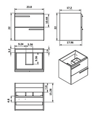 Scala 24" Vanity - Abedul with Legs and Towel Bar