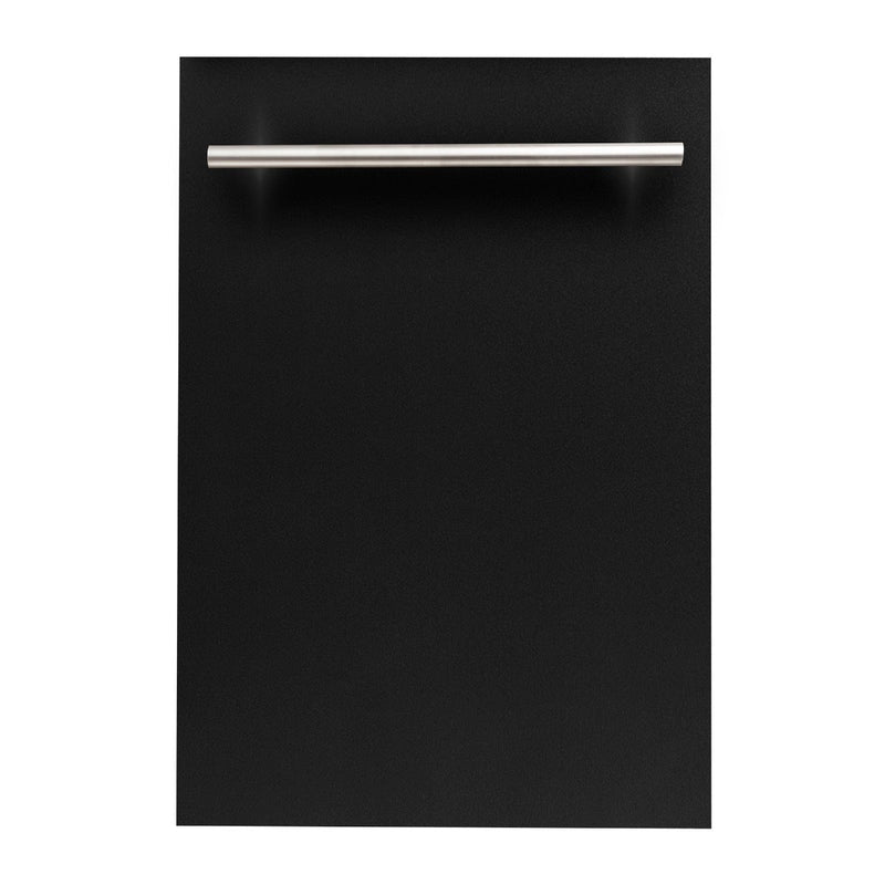 ZLINE 18" Top Control Dishwasher in Black Matte with Stainless Steel Tub and Modern Style Handle DW-BLM-H-18 - Model Bath