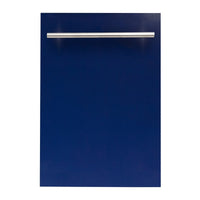 ZLINE 18" Top Control Dishwasher in Blue Gloss with Stainless Steel Tub and Modern Style Handle DW-BG-H-18 - Model Bath