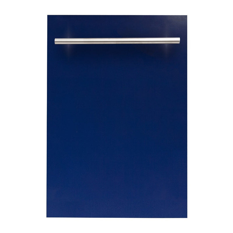 ZLINE 18" Top Control Dishwasher in Blue Gloss with Stainless Steel Tub and Modern Style Handle DW-BG-H-18 - Model Bath