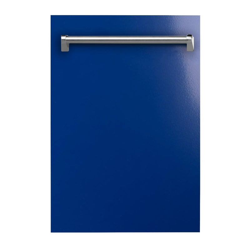 ZLINE 18" Top Control Dishwasher in Blue Gloss with Stainless Steel Tub and Traditional Style Handle DW-BG-18 - Model Bath