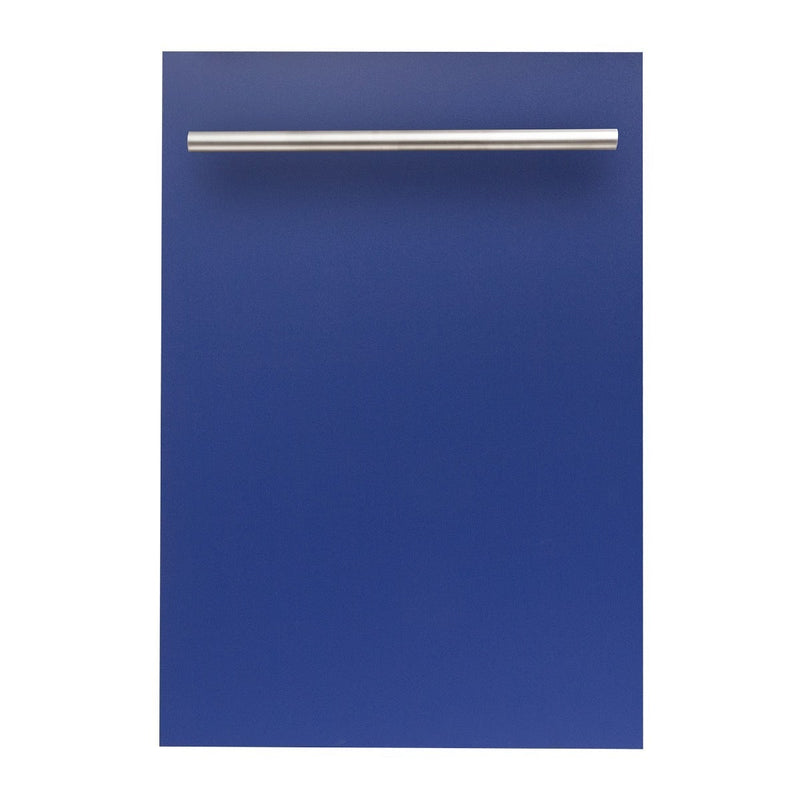 ZLINE 18" Top Control Dishwasher in Blue Matte with Stainless Steel Tub and Modern Style Handle DW-BM-H-18 - Model Bath