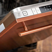 ZLINE 18" Top Control Dishwasher in Copper with Stainless Steel Tub and Modern Style Handle DW-C-18 - Model Bath