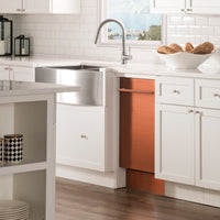 ZLINE 18" Top Control Dishwasher in Copper with Stainless Steel Tub and Modern Style Handle DW-C-18 - Model Bath