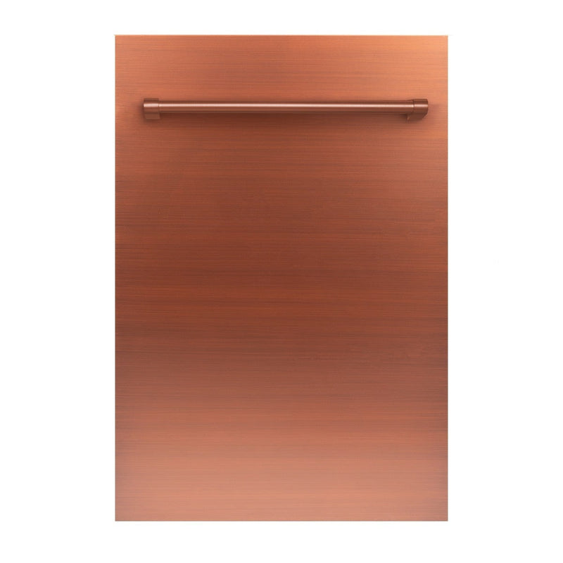 ZLINE 18" Top Control Dishwasher in Copper with Stainless Steel Tub and Traditional Style Handle DW-C-H-18 - Model Bath