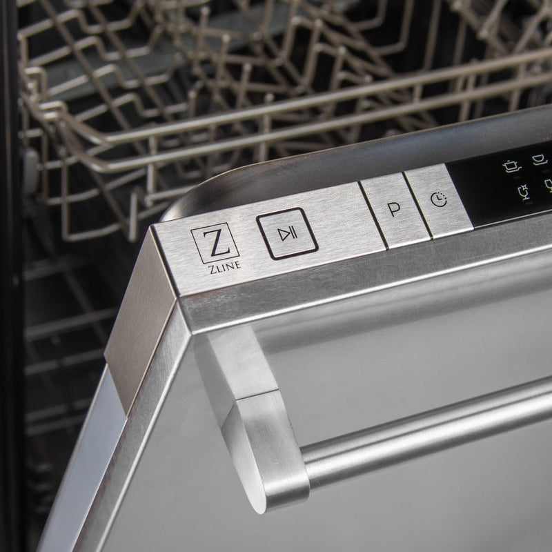 ZLINE 18" Top Control Dishwasher in DuraSnow® Finished Stainless Steel with Stainless Steel Tub and Traditional Style Handle DW-SS-H-18 - Model Bath