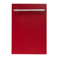ZLINE 18" Top Control Dishwasher in Red Gloss with Stainless Steel Tub and Modern Style Handle DW-RG-H-18 - Model Bath